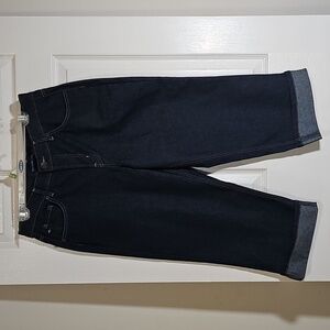 Bandolino Blu Capri Jeans Womens 12 Cuffed Medium Wash Mid Rise Comfort Stretch